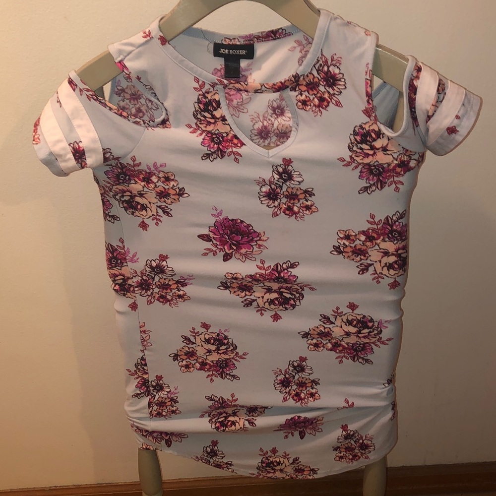 Joe Boxer Blue Tank Top with Pink & Purple Floral Print